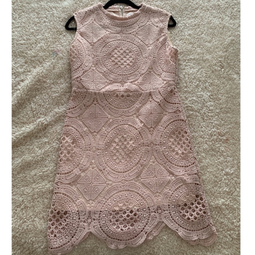 Stella Luce Crochet baby pink dress